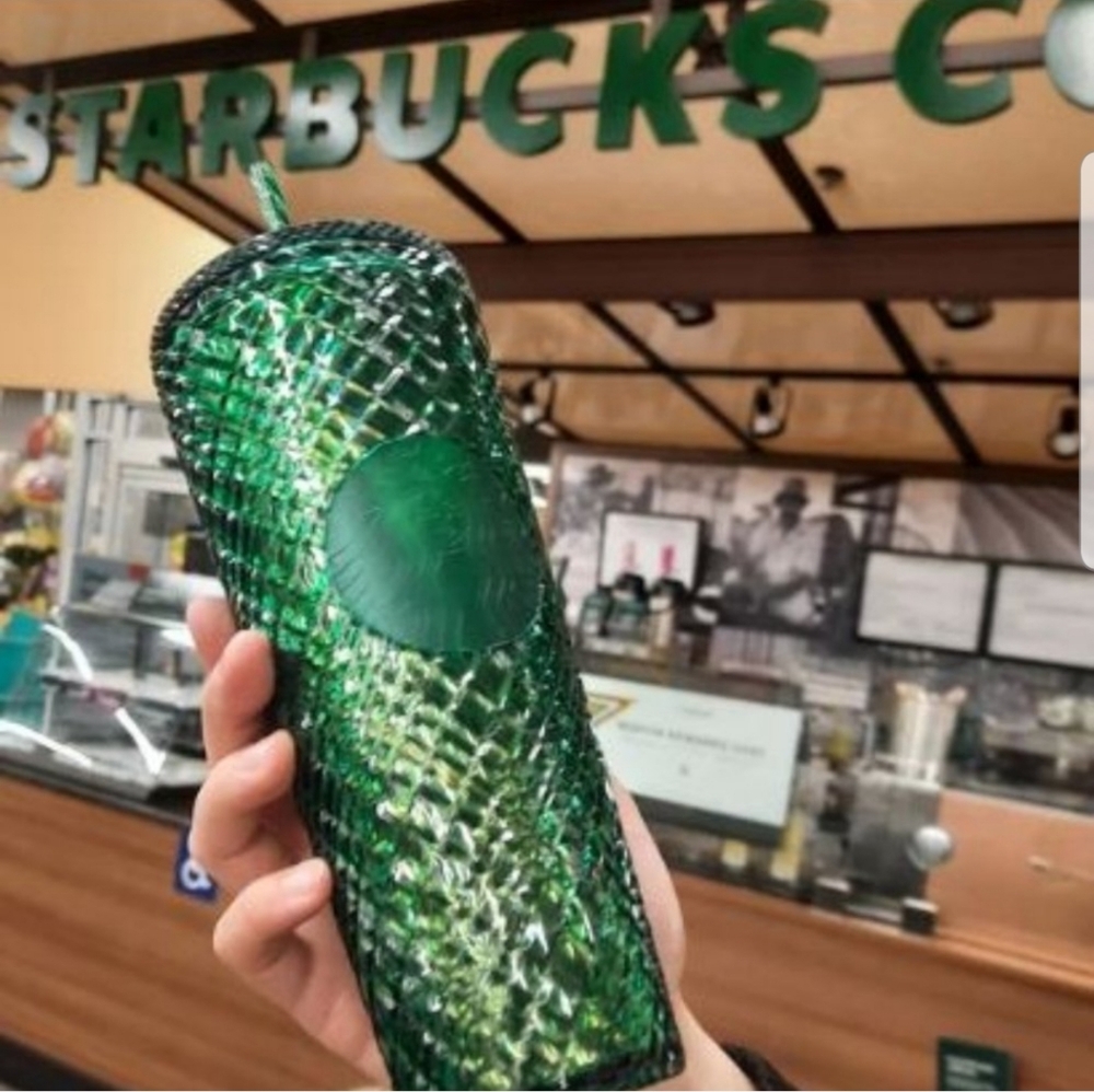 Starbucks 2022 Sparkling Iridescent Grid Acrylic Wall